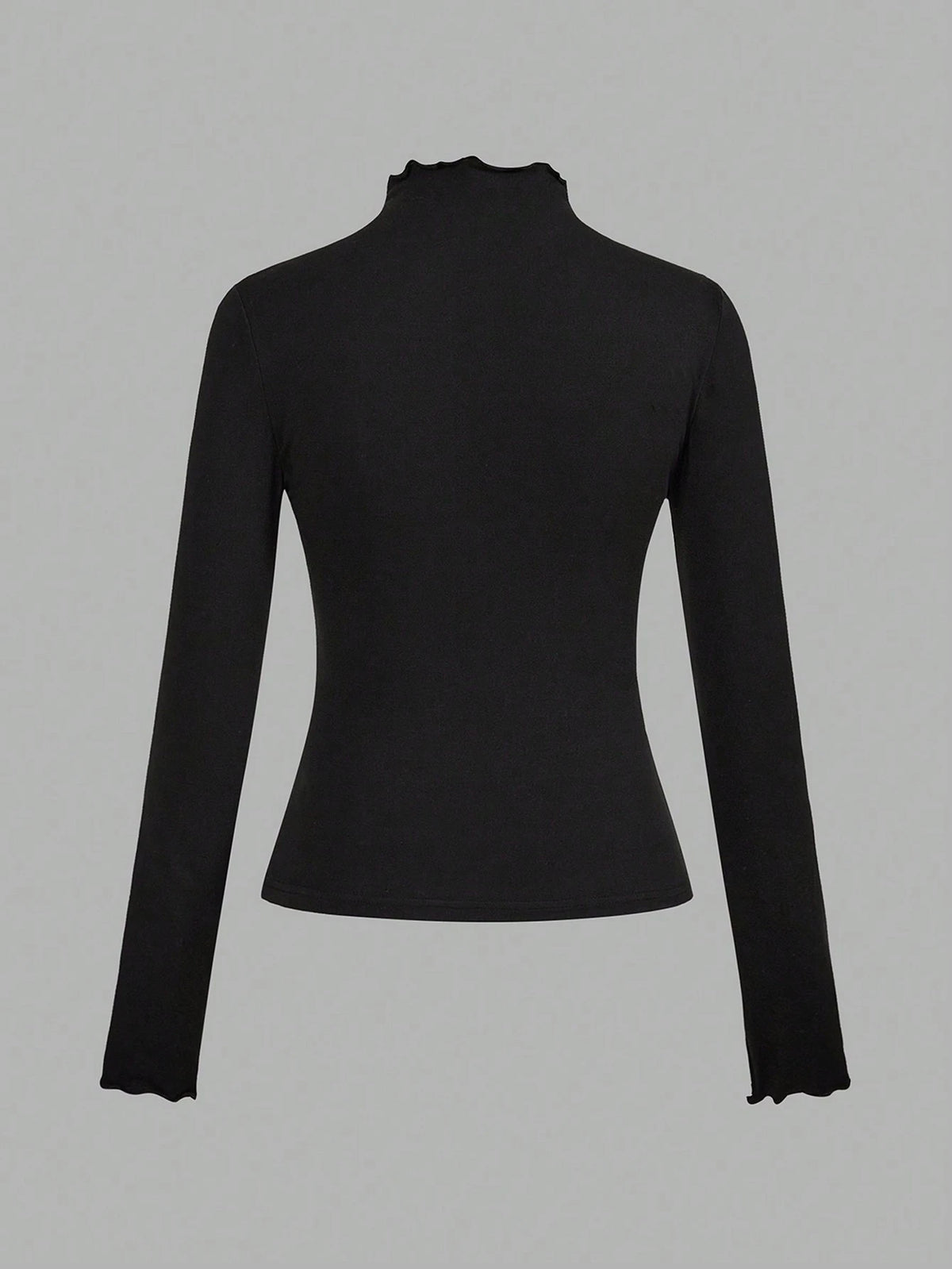 EZwear 2pcs/Set Casual Stand Collar Tight Solid Black & White Long Sleeve Base Layer T-Shirts, Versatile For Autumn/Winter