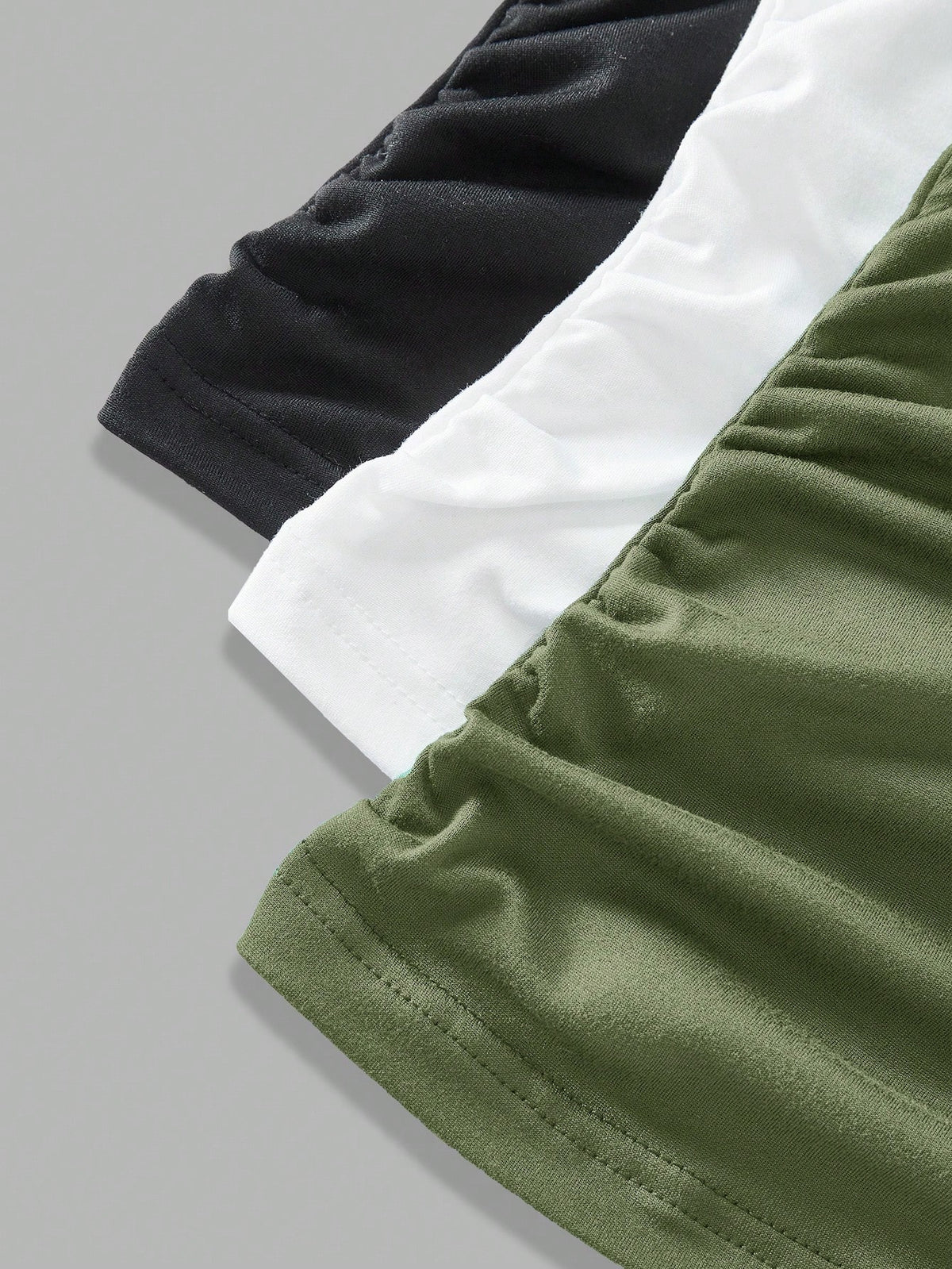 EZwear 3pcs/Set Women's Solid Color Notch Neck Ruched T-Shirts, Minimalist & Fashionable For Summer
