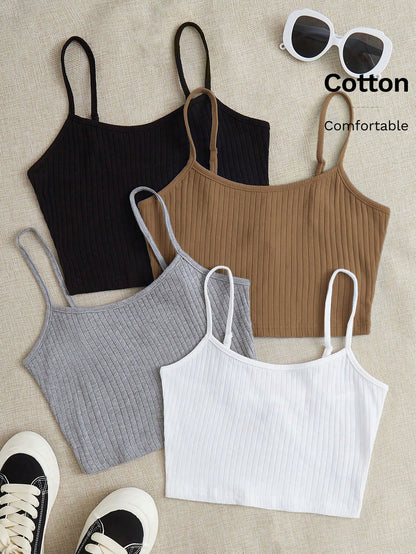 EZwear 4 Pack Rib-knit Cami Top