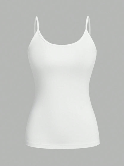 EZwear 4pcs Pack Casual Minimalist Camisole Tight Fitting Cami Top For Women, Suitable For Summer Back To School