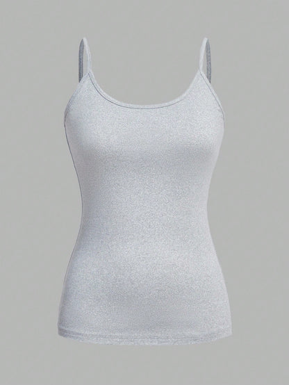 EZwear 4pcs Pack Casual Minimalist Camisole Tight Fitting Cami Top For Women, Suitable For Summer Back To School
