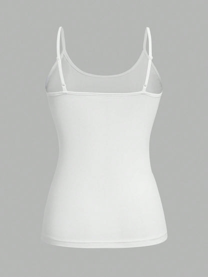 EZwear 4pcs Pack Casual Minimalist Camisole Tight Fitting Cami Top For Women, Suitable For Summer Back To School