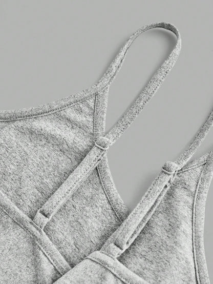 EZwear 4pcs Women's Black, White, Grey Cropped Tight Fit Casual Camisole Tank Tops, Suitable For Summer Back To School