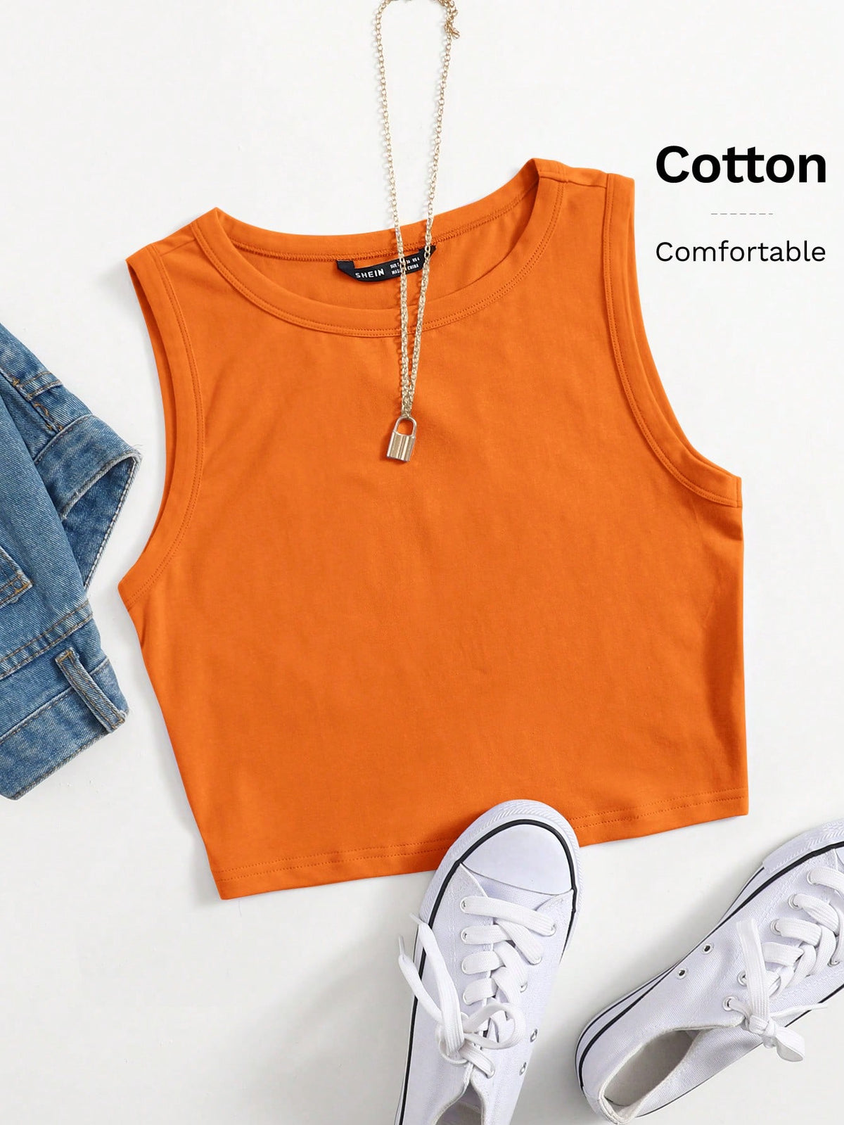 EZwear Solid Crop Tank Top
