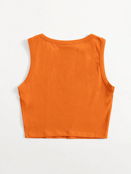 EZwear Solid Crop Tank Top