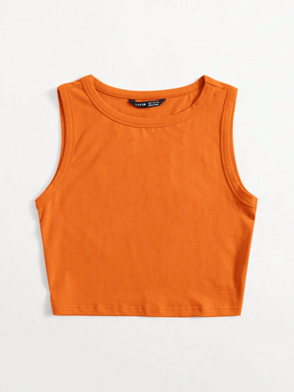 EZwear Solid Crop Tank Top