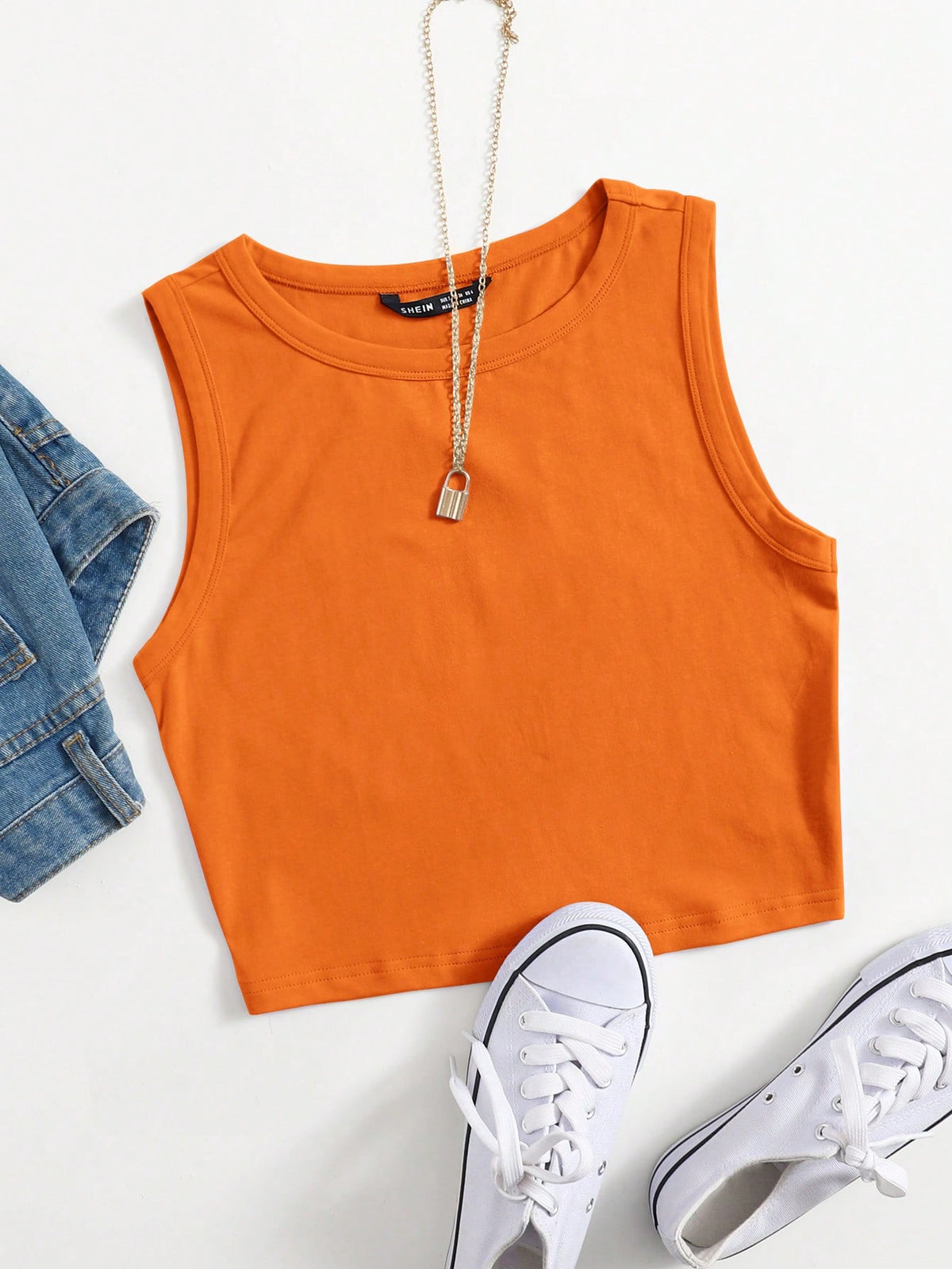 EZwear Solid Crop Tank Top