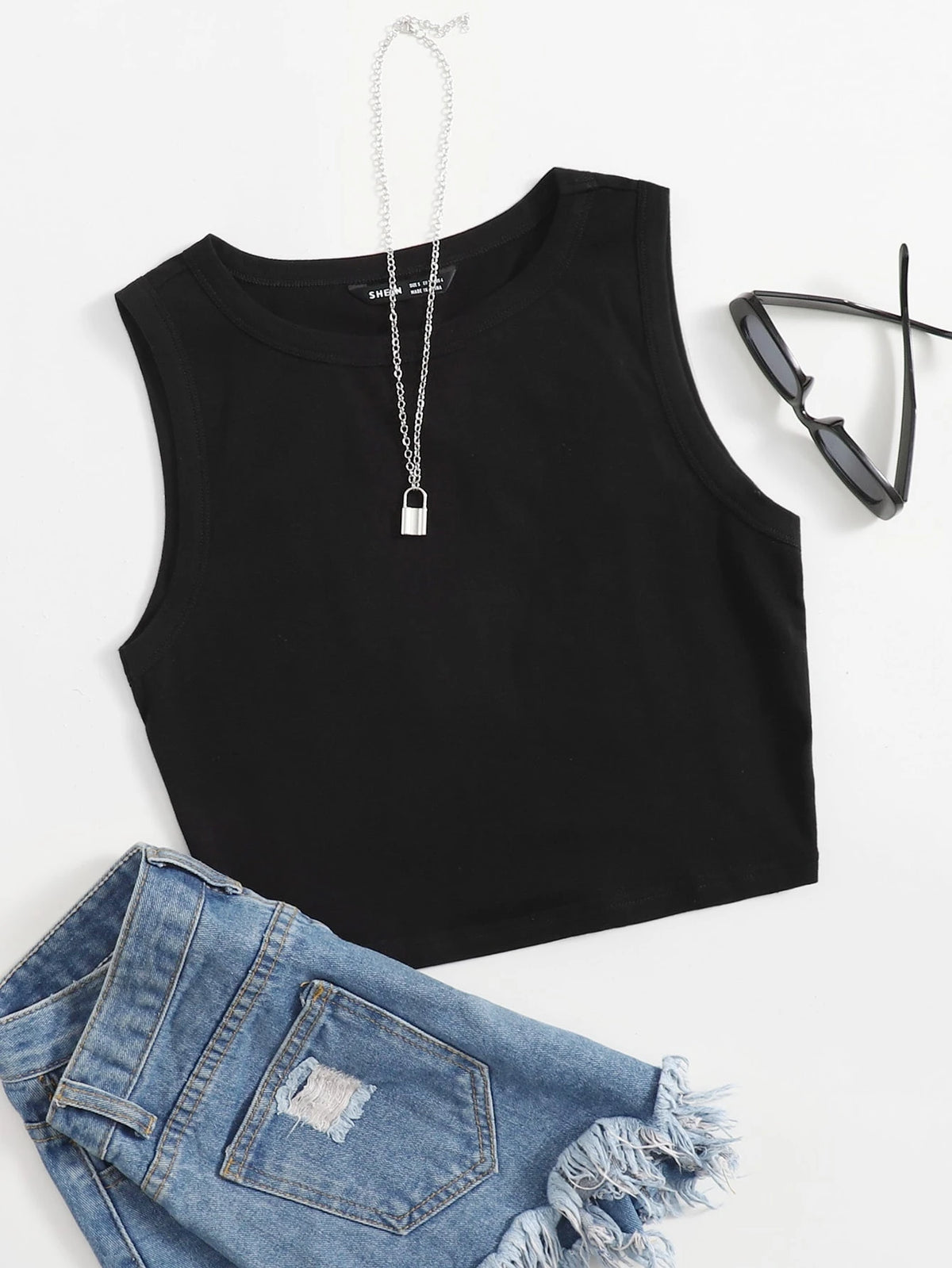 EZwear Solid Crop Tank Top