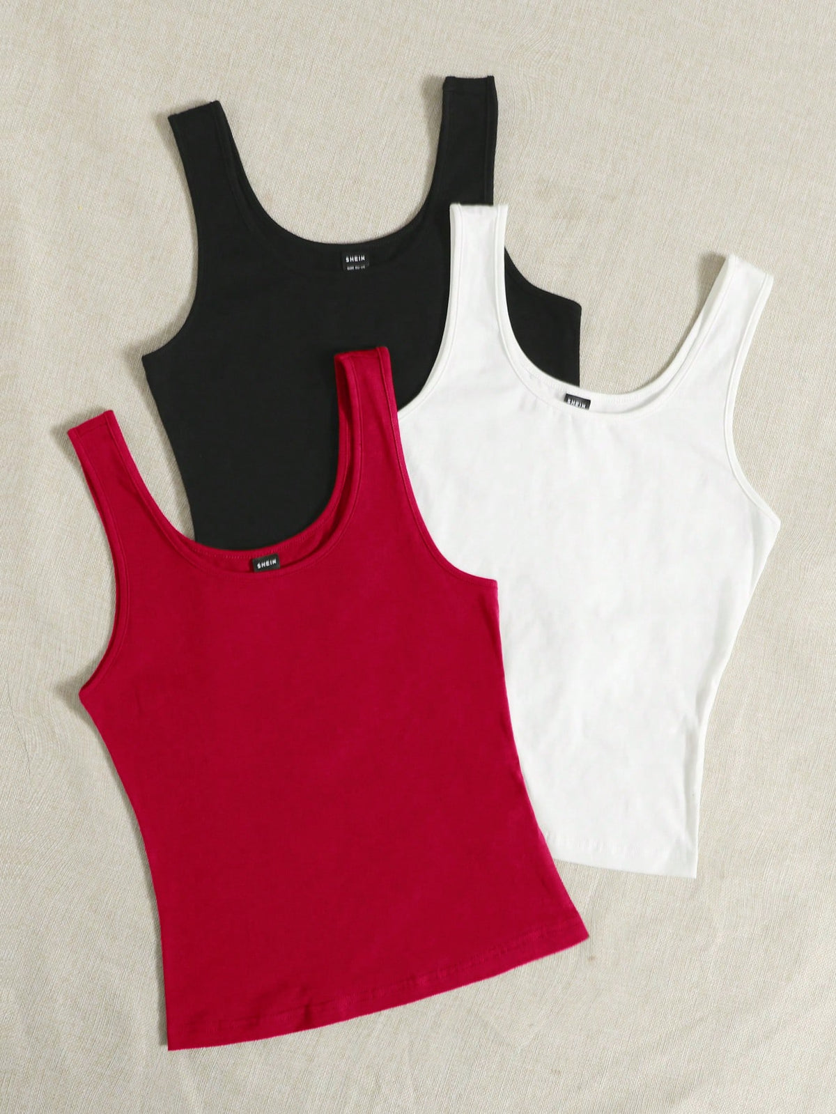 EZwear Summer Outfits 3pcs Solid Tank Top