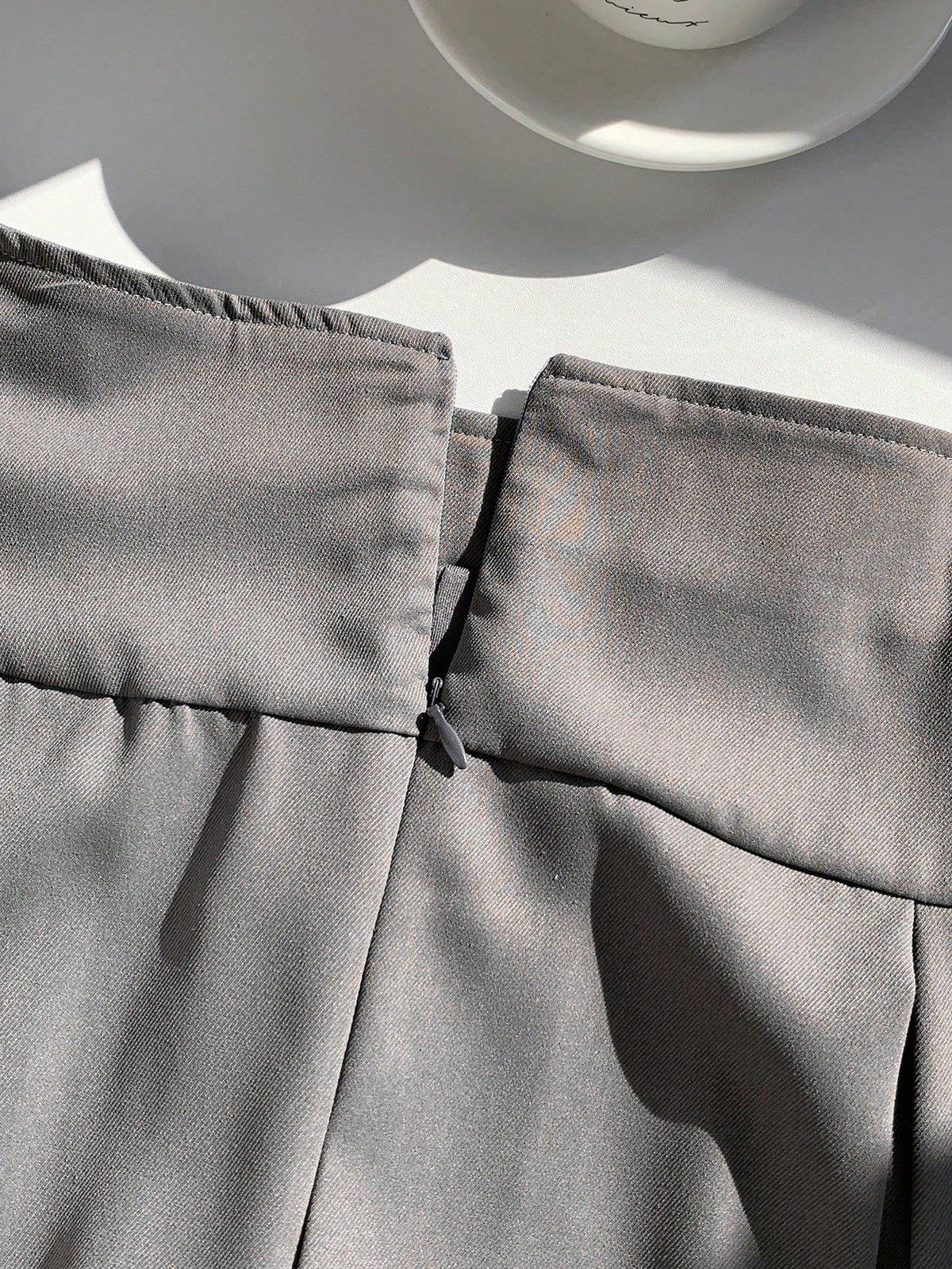EZwear Summer Wide Waistband Fold Pleated Detail Skirt