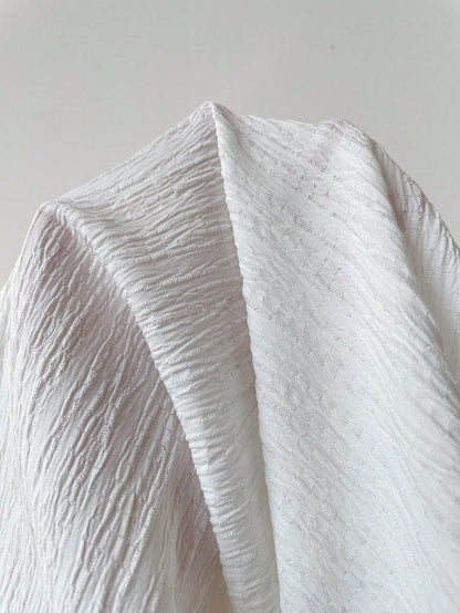 EZwear Summer Women's Woven White Blouse With Round Neck, Ruffle Trim And Loose Fit Flare Sleeves Smocked Top Babydoll Flutter Sleeve Brunch Elegant