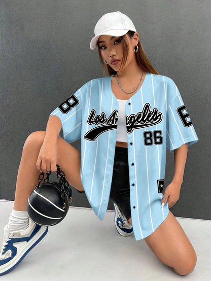 EZwear Women Loose Open Front Short Sleeve Shirt Baseball Jacket, Suitable For Summer,Summer Top