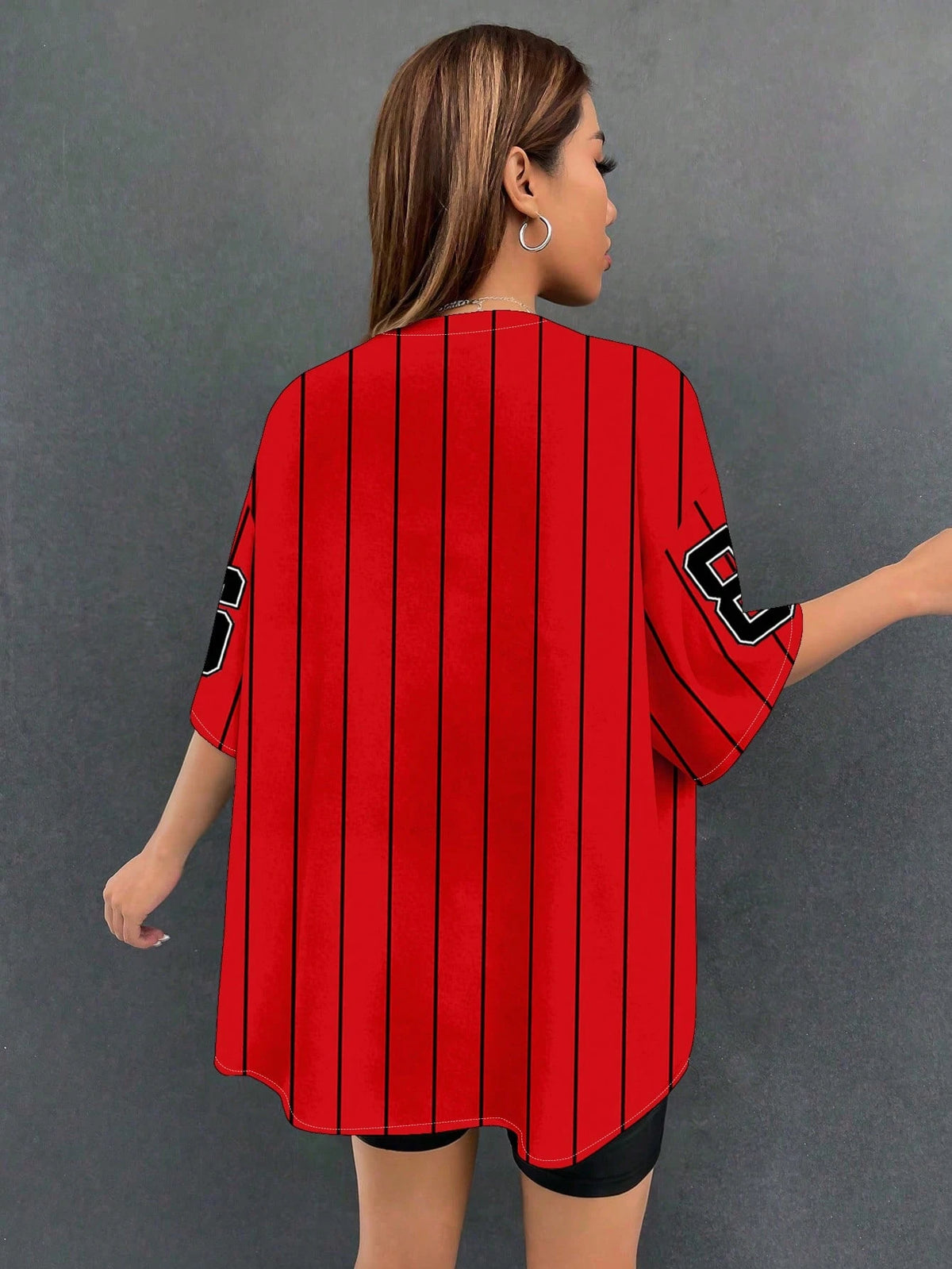 EZwear Women's Casual Minimalist Game Day Baseball Jersey Loose Button Down Short Sleeve Shirt, Suitable For Summer Chic Blouses For Women
