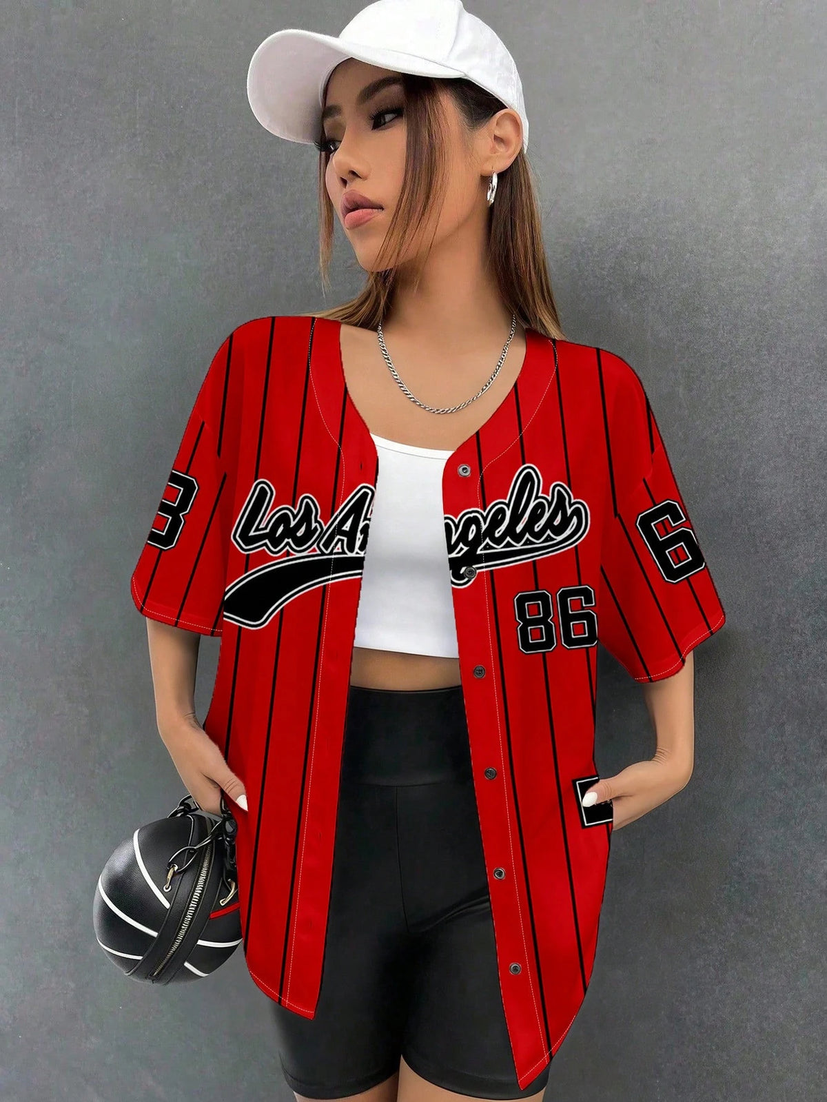 EZwear Women's Casual Minimalist Game Day Baseball Jersey Loose Button Down Short Sleeve Shirt, Suitable For Summer Chic Blouses For Women