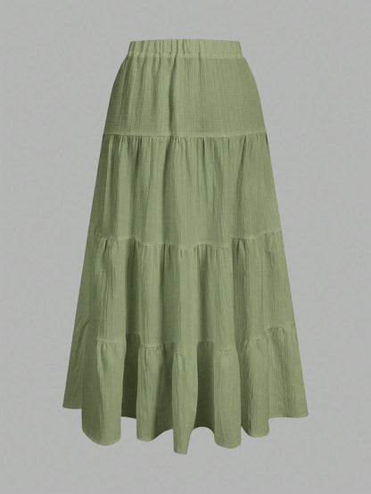 EZwear Women's Casual Vacation Multi-Layer Cake Skirt, Suitable For Summer