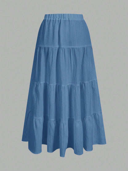 EZwear Women's Casual Vacation Multi-Layer Cake Skirt, Suitable For Summer