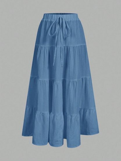 EZwear Women's Casual Vacation Multi-Layer Cake Skirt, Suitable For Summer