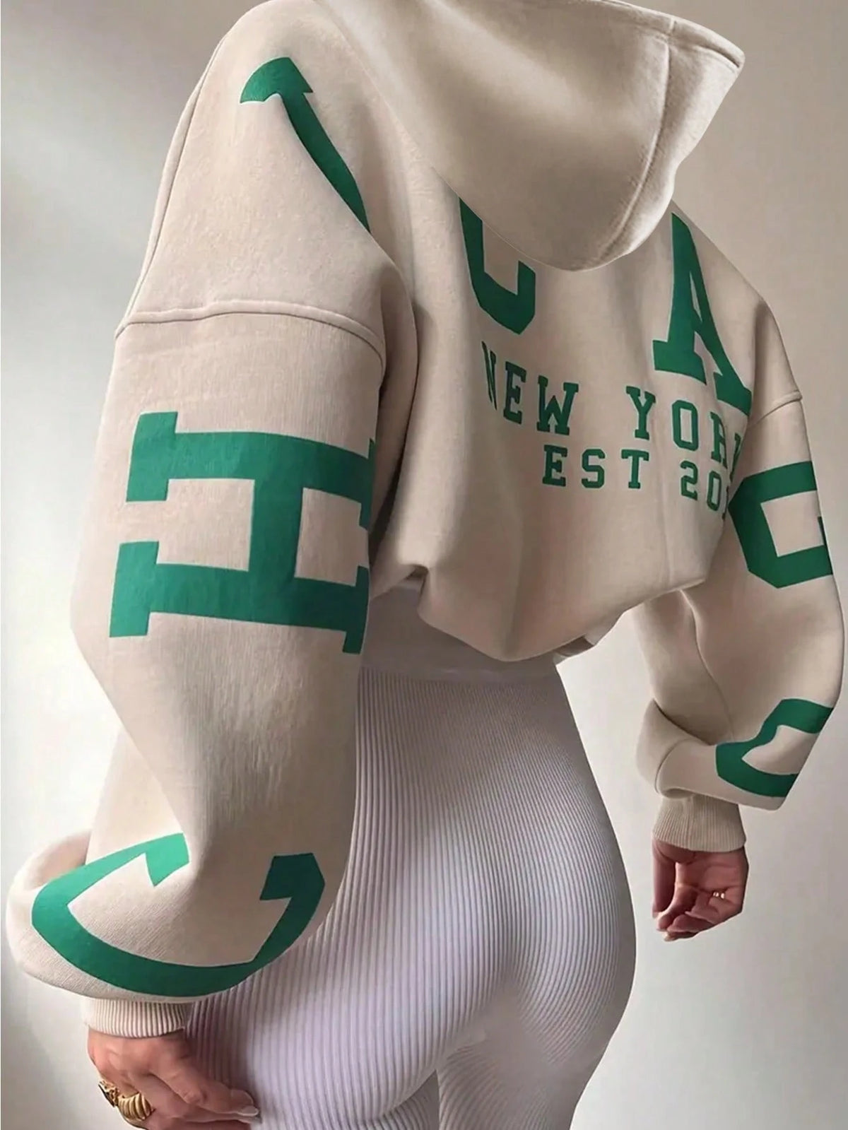 EZwear Women's Hooded Drop Shoulder Sweatshirt,Letter Print Graduation,Teacher Back-To-School Pullover Fall Light Grey,Autumn,Streetwear,School Sweatshirt