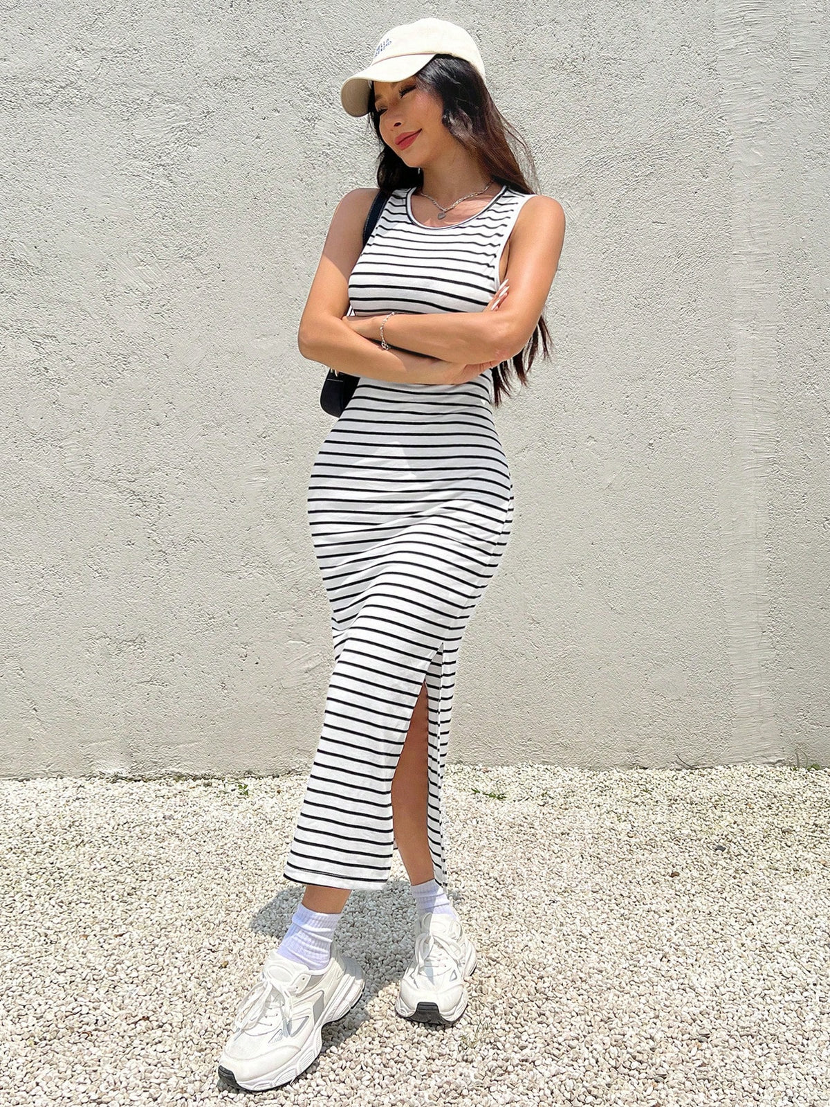 EZwear Women's Striped Backless Side Slit Dress Backless Dress,Summer Dresses
Spring Clothes