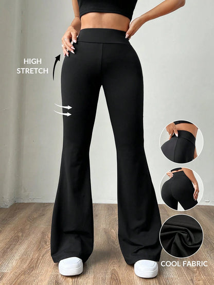 EZwear Women's Yoga Pants High Waist Stretch Pants Tummy Control Workout Pants