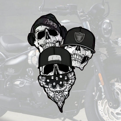 Fashion Hip Hop Skull PVC Car Sticker, Cool Skull With Hat Scarf Decal, Waterproof Self Adhesive Window Scratch Cover Decor Sticker For Auto Vehicle