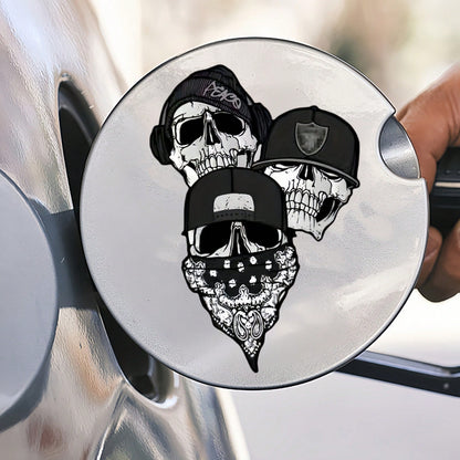 Fashion Hip Hop Skull PVC Car Sticker, Cool Skull With Hat Scarf Decal, Waterproof Self Adhesive Window Scratch Cover Decor Sticker For Auto Vehicle