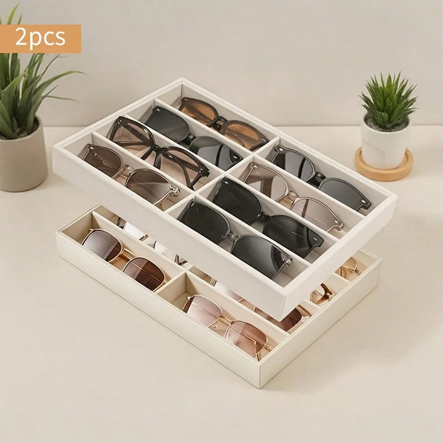 Fashionable Eyewear Storage Tray, Fashionable Eyewear Storage Box, Drawer Organizer Box, Stackable Display Box, Scratch-Resistant Soft Lining Suitable For Earrings, Necklaces, Bracelets, Rings, Hair C