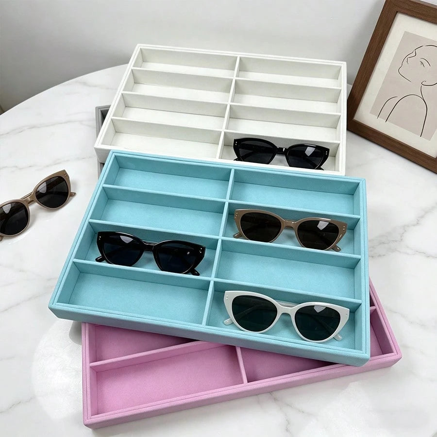 Fashionable Eyewear Storage Tray, Fashionable Eyewear Storage Box, Drawer Organizer Box, Stackable Display Box, Scratch-Resistant Soft Lining Suitable For Earrings, Necklaces, Bracelets, Rings, Hair C