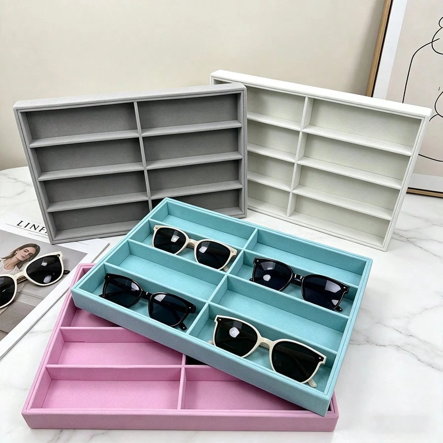Fashionable Eyewear Storage Tray, Fashionable Eyewear Storage Box, Drawer Organizer Box, Stackable Display Box, Scratch-Resistant Soft Lining Suitable For Earrings, Necklaces, Bracelets, Rings, Hair C