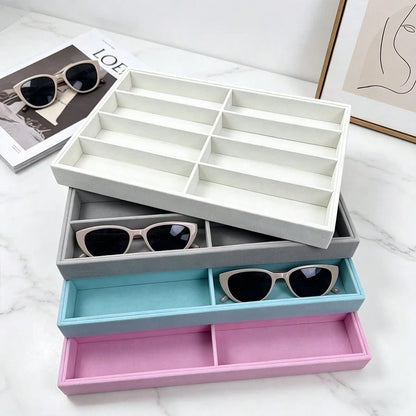 Fashionable Eyewear Storage Tray, Fashionable Eyewear Storage Box, Drawer Organizer Box, Stackable Display Box, Scratch-Resistant Soft Lining Suitable For Earrings, Necklaces, Bracelets, Rings, Hair C
