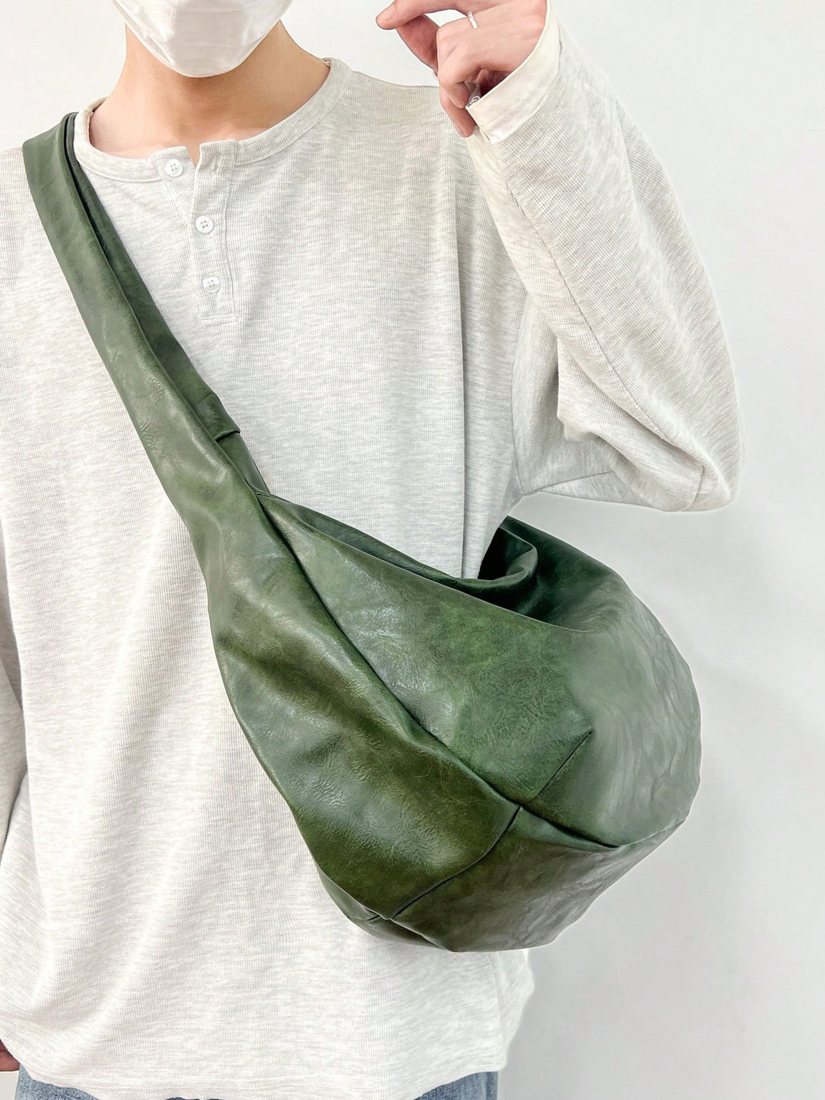 Fashionable Retro Casual Crossbody Bag Large Capacity One Shoulder Tote Hobo Bag Men's Personalized Commute Travel Student Bag