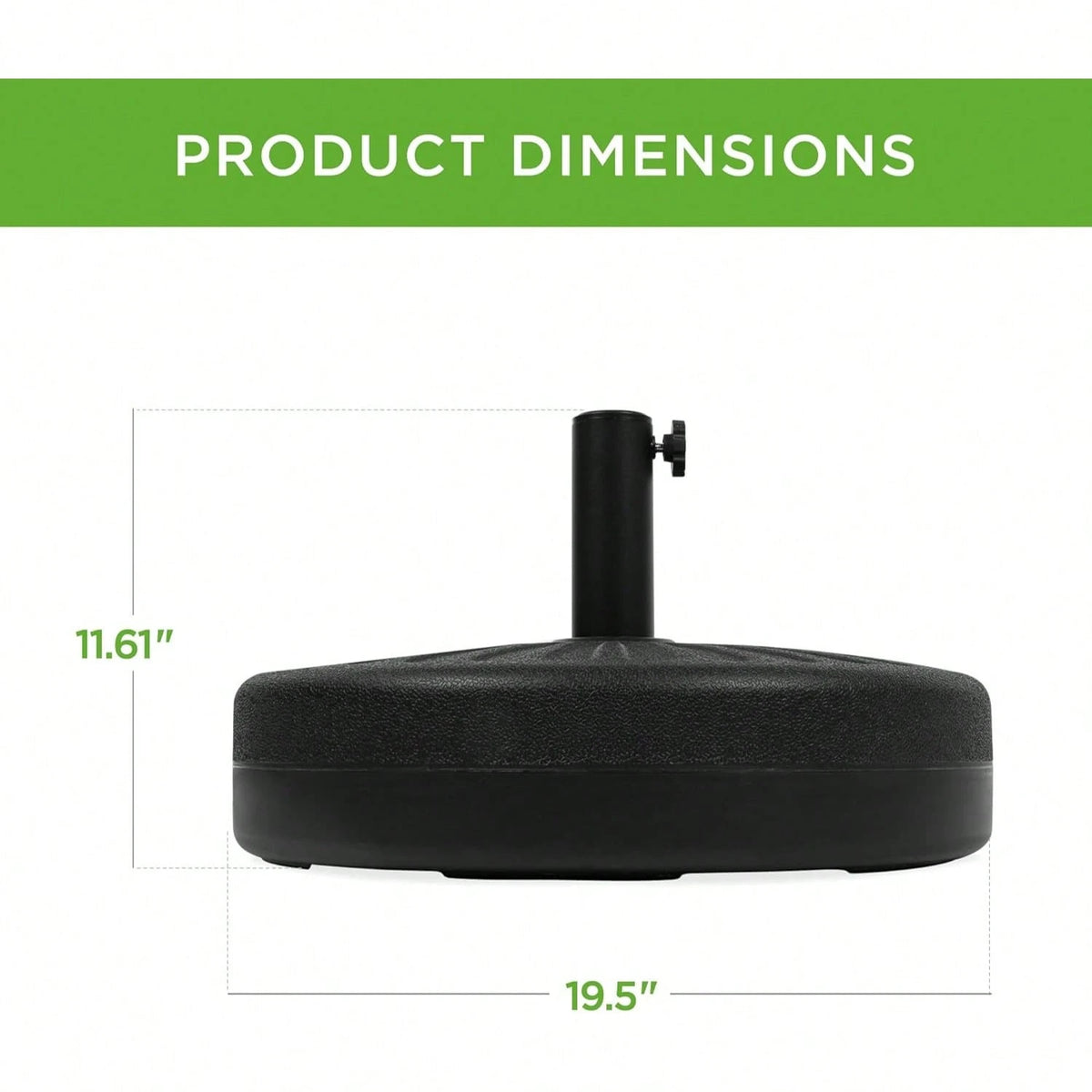 Fillable Umbrella Base Stand Round Sunburst Plastic Patio Umbrella Base Stand, Pole Holder For Outdoor, Lawn W/ 55lbs Weight Capacity, Adjustment Knob