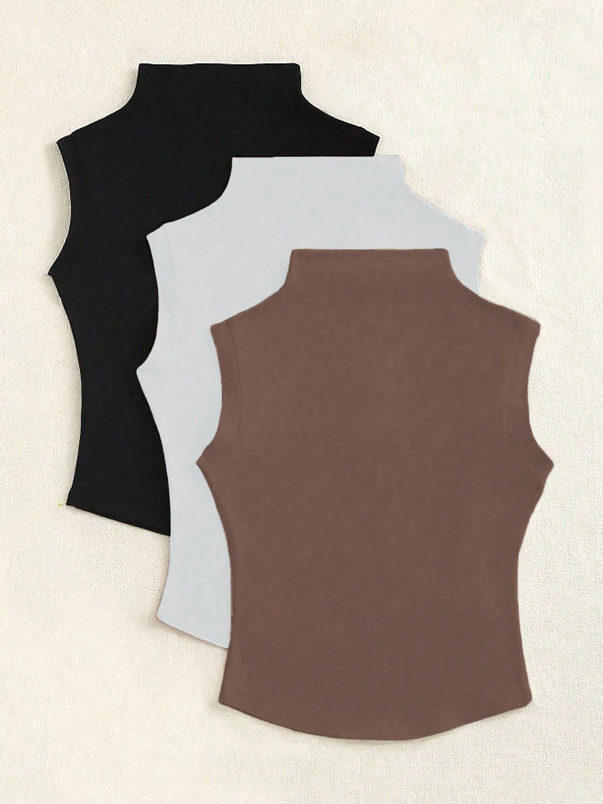 Flirla Casual Versatile Solid Color Crew Neck Tank Top