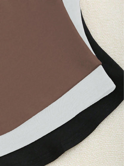Flirla Casual Versatile Solid Color Crew Neck Tank Top