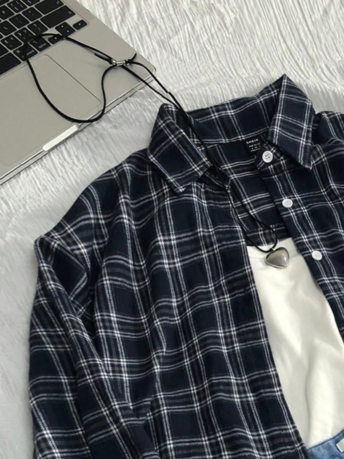 Flirla Vintage Plaid Loose Fit Shirt For Women, Fashionable And Versatile, Autumn/Winter