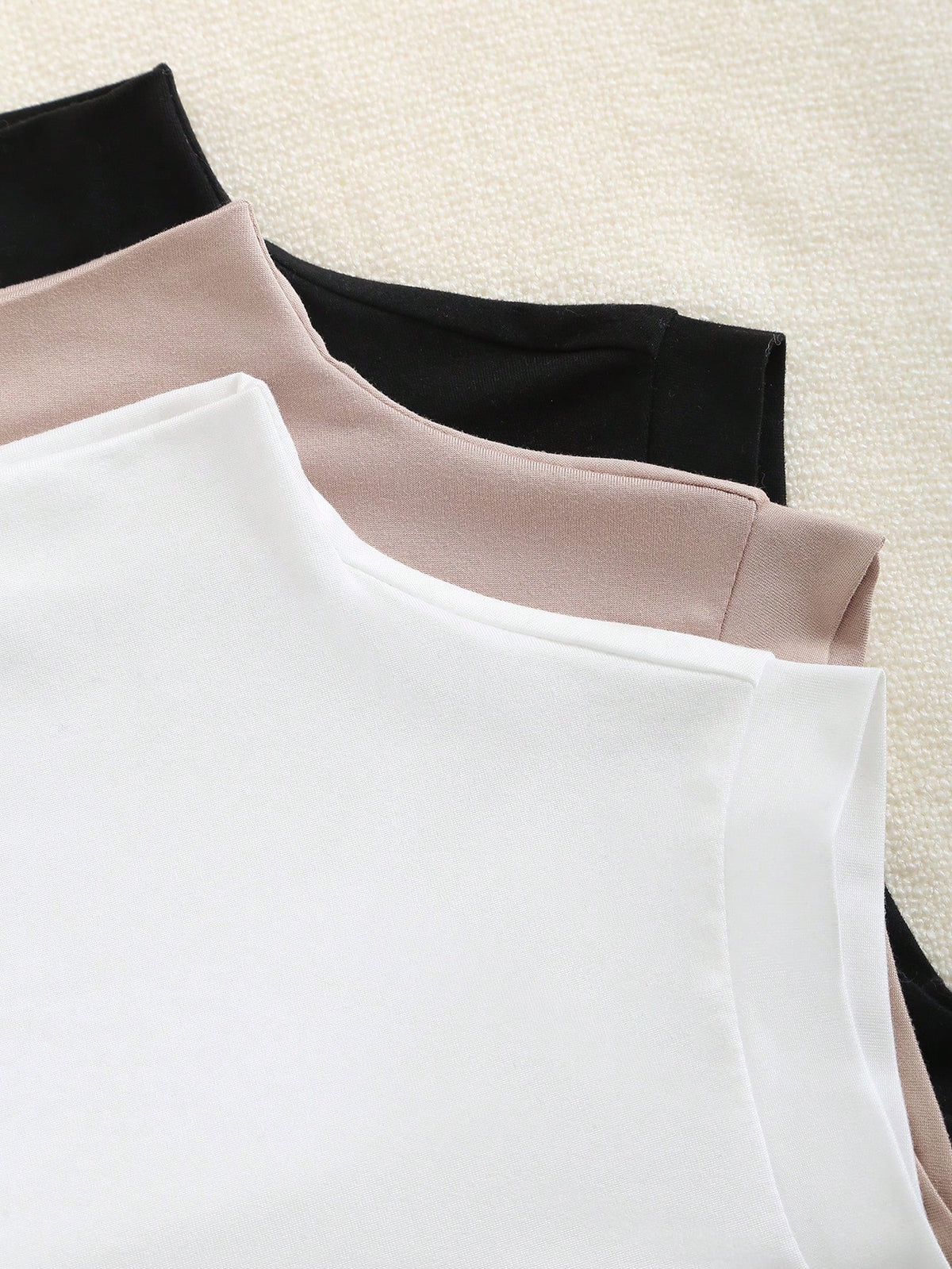 Flirla Women's Solid Color Stand Collar T-Shirt