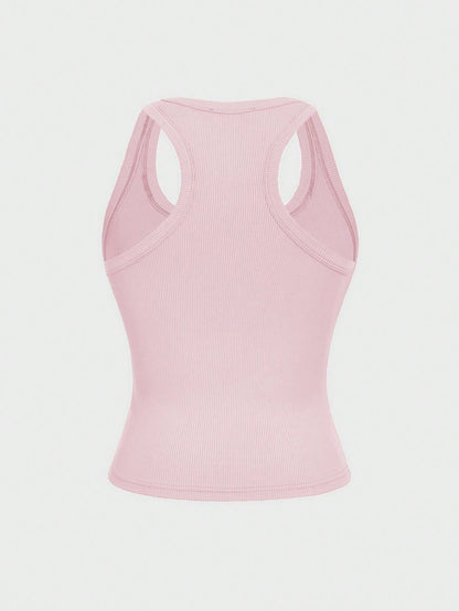 Floreya Square Neck Camisole Top For Women, Casual Slim Fit Sleeveless Crop Top, Versatile For Summer, Autumn & Spring
