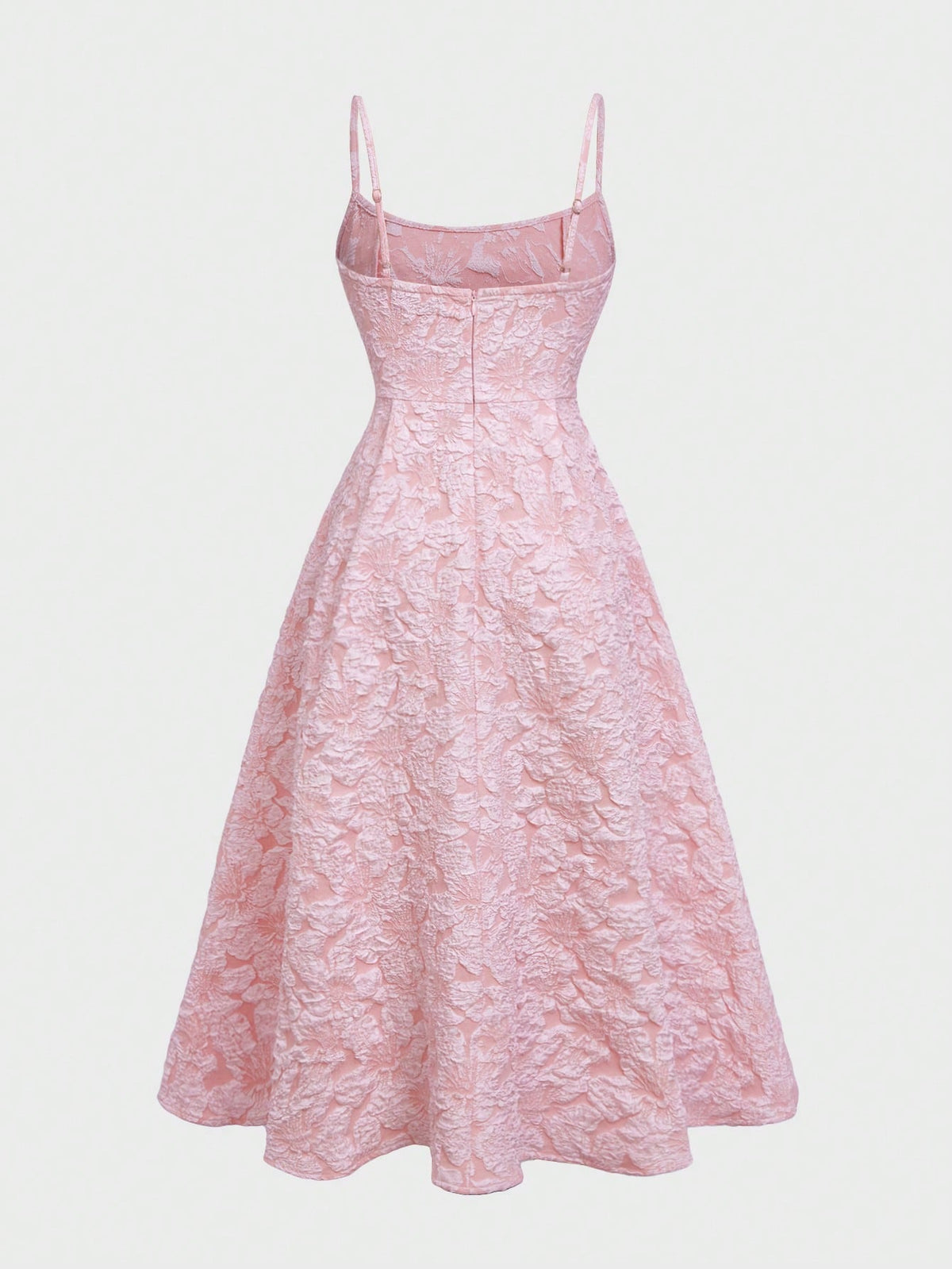 Floreya Summer Elegant Solid Color French Style High-End Elegant Light Dress Waist-Cinching Slim Fit Spaghetti Strap Midi Dress Apricot Dress Party