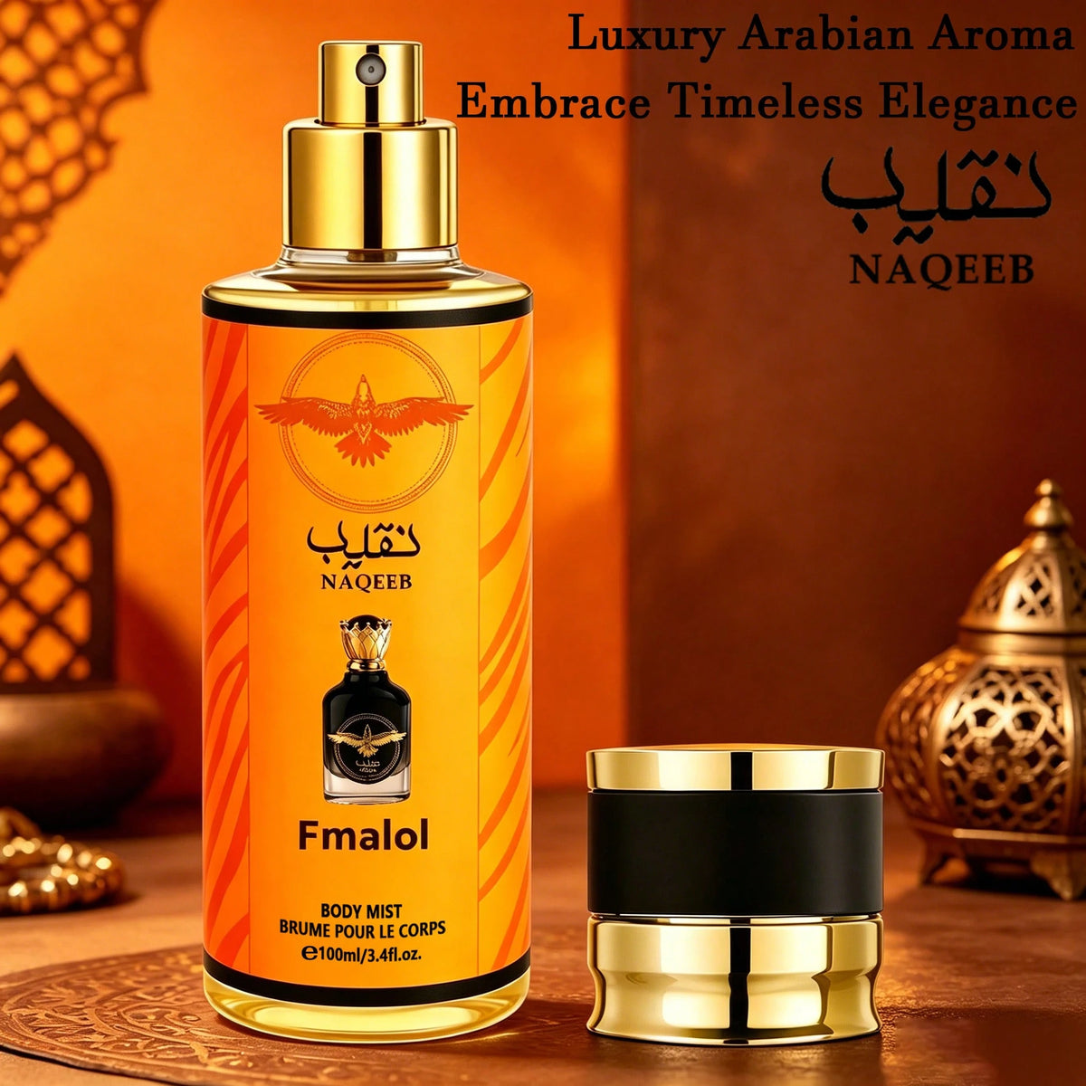 FMALOL Arabian Men's Perfume Spray, 3.4 Oz, Portable Body Spray, Long-Lasting Oriental Fragrance, Suitable For Hair And Body, Ideal For Parties, Dates, And Gift-Giving, An Exquisite Holiday Gift.