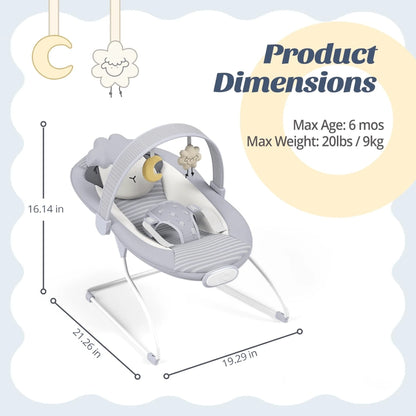 Foldable Baby Bouncer Rocker,Lightweight Infant Seat For 0-6 Months Up To 20 Lbs,Indoor Outdoor Travel,Thanksgiving Halloween Christmas Holiday Gift