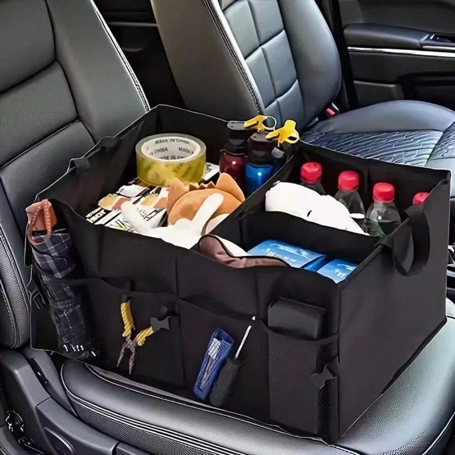Foldable Car Trunk Storage Bag, Waterproof Car Storage Bag, Portable Large Capacity Trunk Storage Bag With 3 Compartments, Universal Version Suitable For SUV, Sedans, Trucks