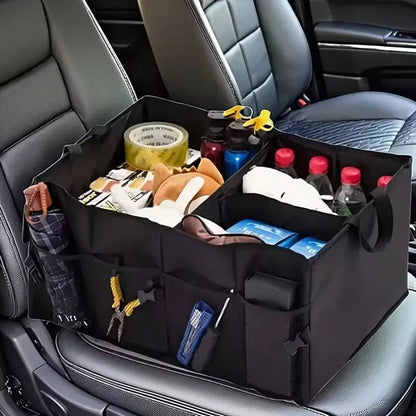Foldable Car Trunk Storage Bag, Waterproof Car Storage Bag, Portable Large Capacity Trunk Storage Bag With 3 Compartments, Universal Version Suitable For SUV, Sedans, Trucks