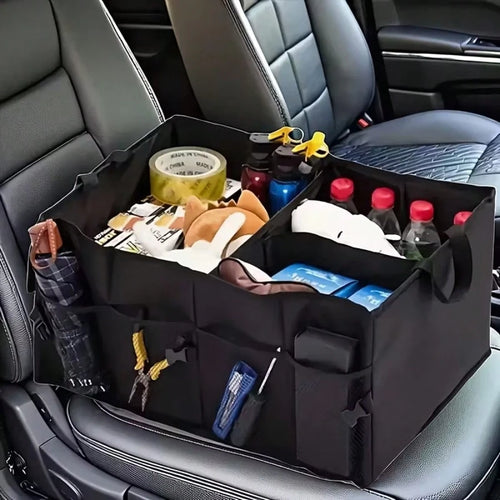Foldable Car Trunk Storage Bag, Waterproof Car Storage Bag, Portable Large Capacity Trunk Storage Bag With 3 Compartments, Universal Version Suitable For SUV, Sedans, Trucks