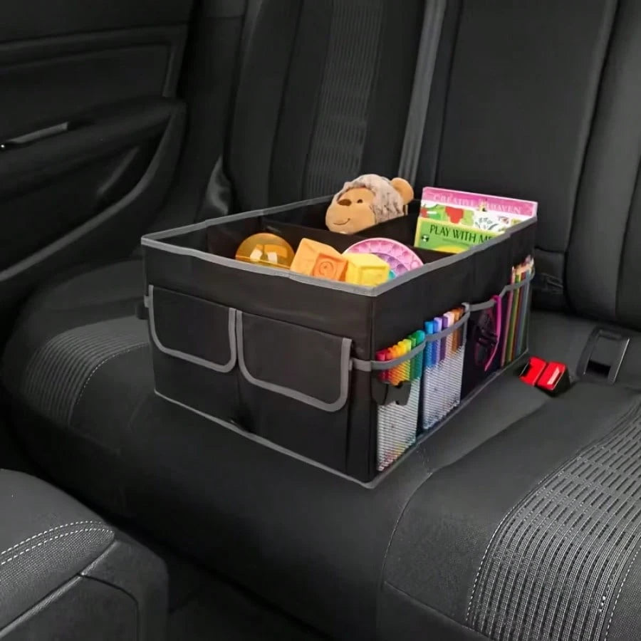 Foldable Car Trunk Storage Bag, Waterproof Car Storage Bag, Portable Large Capacity Trunk Storage Bag With 3 Compartments, Universal Version Suitable For SUV, Sedans, Trucks