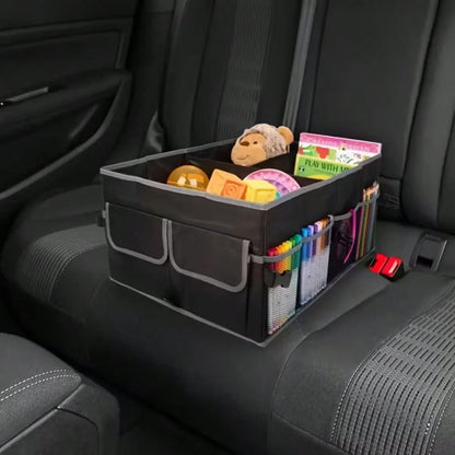 Foldable Car Trunk Storage Bag, Waterproof Car Storage Bag, Portable Large Capacity Trunk Storage Bag With 3 Compartments, Universal Version Suitable For SUV, Sedans, Trucks