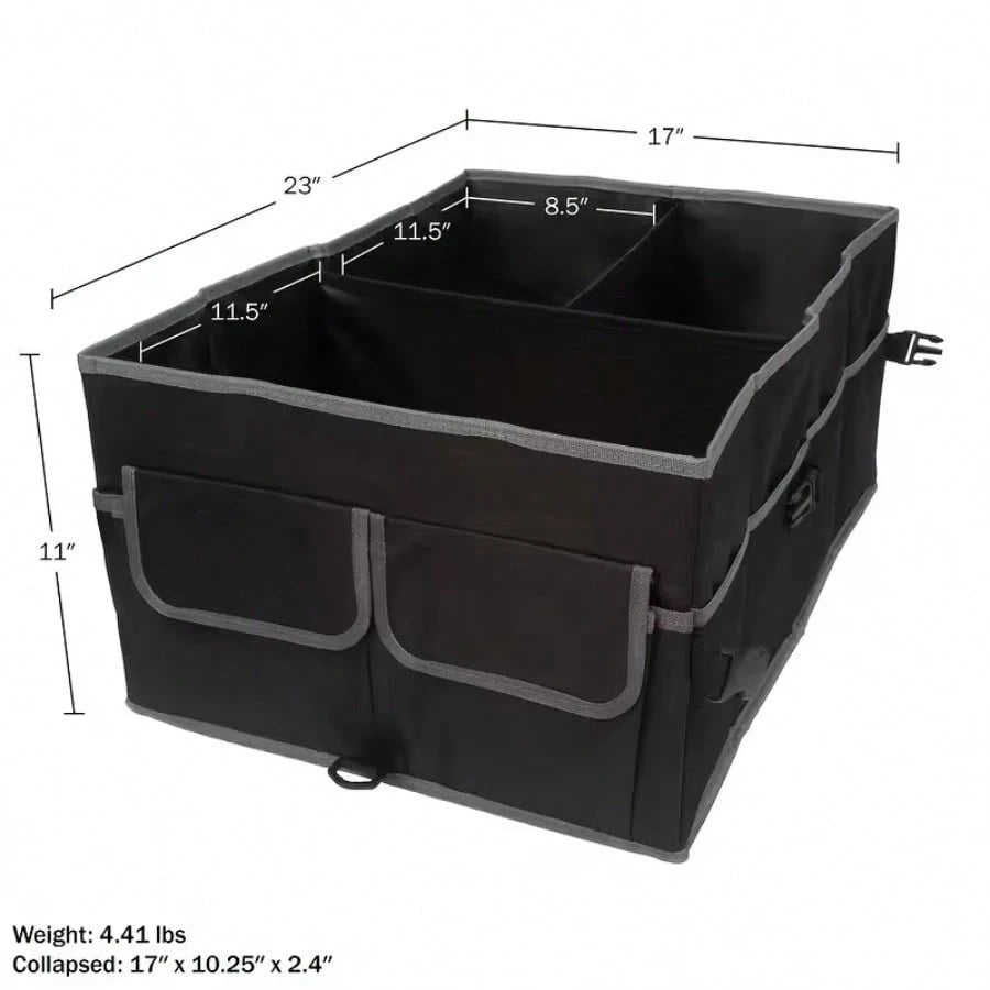 Foldable Car Trunk Storage Bag, Waterproof Car Storage Bag, Portable Large Capacity Trunk Storage Bag With 3 Compartments, Universal Version Suitable For SUV, Sedans, Trucks