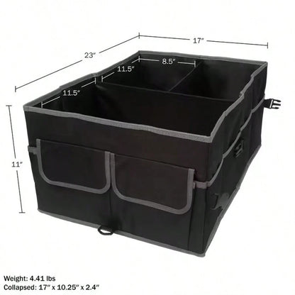 Foldable Car Trunk Storage Bag, Waterproof Car Storage Bag, Portable Large Capacity Trunk Storage Bag With 3 Compartments, Universal Version Suitable For SUV, Sedans, Trucks