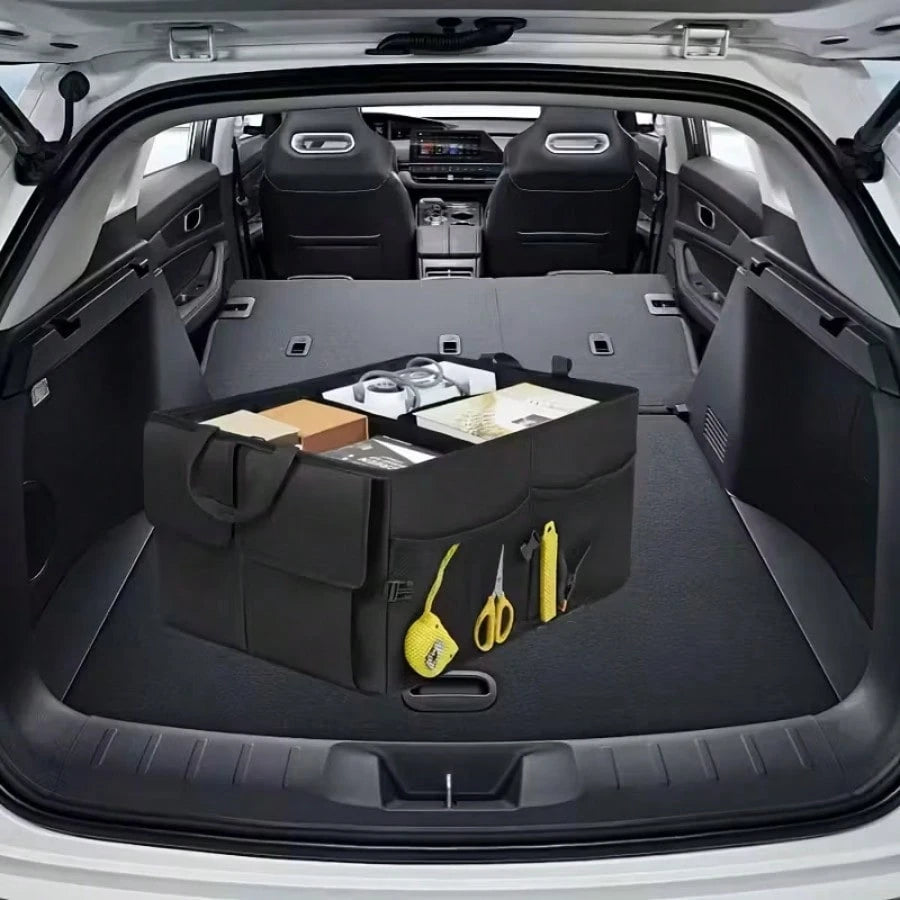 Foldable Car Trunk Storage Bag, Waterproof Car Storage Bag, Portable Large Capacity Trunk Storage Bag With 3 Compartments, Universal Version Suitable For SUV, Sedans, Trucks