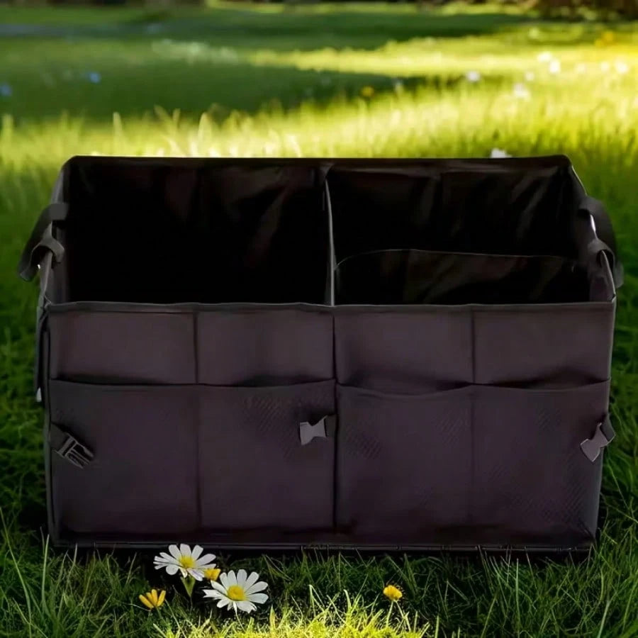 Foldable Car Trunk Storage Bag, Waterproof Car Storage Bag, Portable Large Capacity Trunk Storage Bag With 3 Compartments, Universal Version Suitable For SUV, Sedans, Trucks