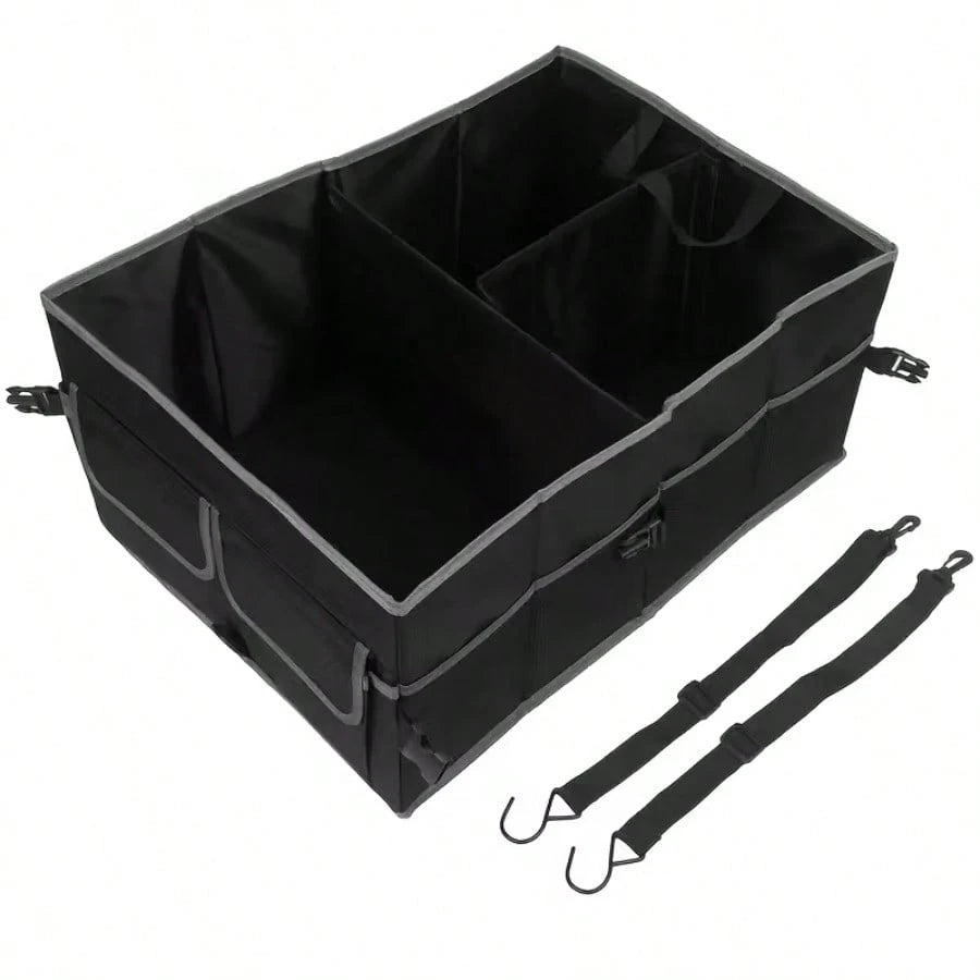 Foldable Car Trunk Storage Bag, Waterproof Car Storage Bag, Portable Large Capacity Trunk Storage Bag With 3 Compartments, Universal Version Suitable For SUV, Sedans, Trucks